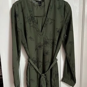 Green A line dress